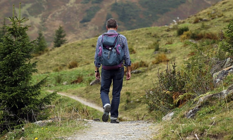 Hiking in the mountains